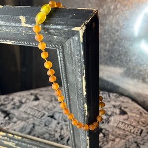Raw amber necklace for teething babies